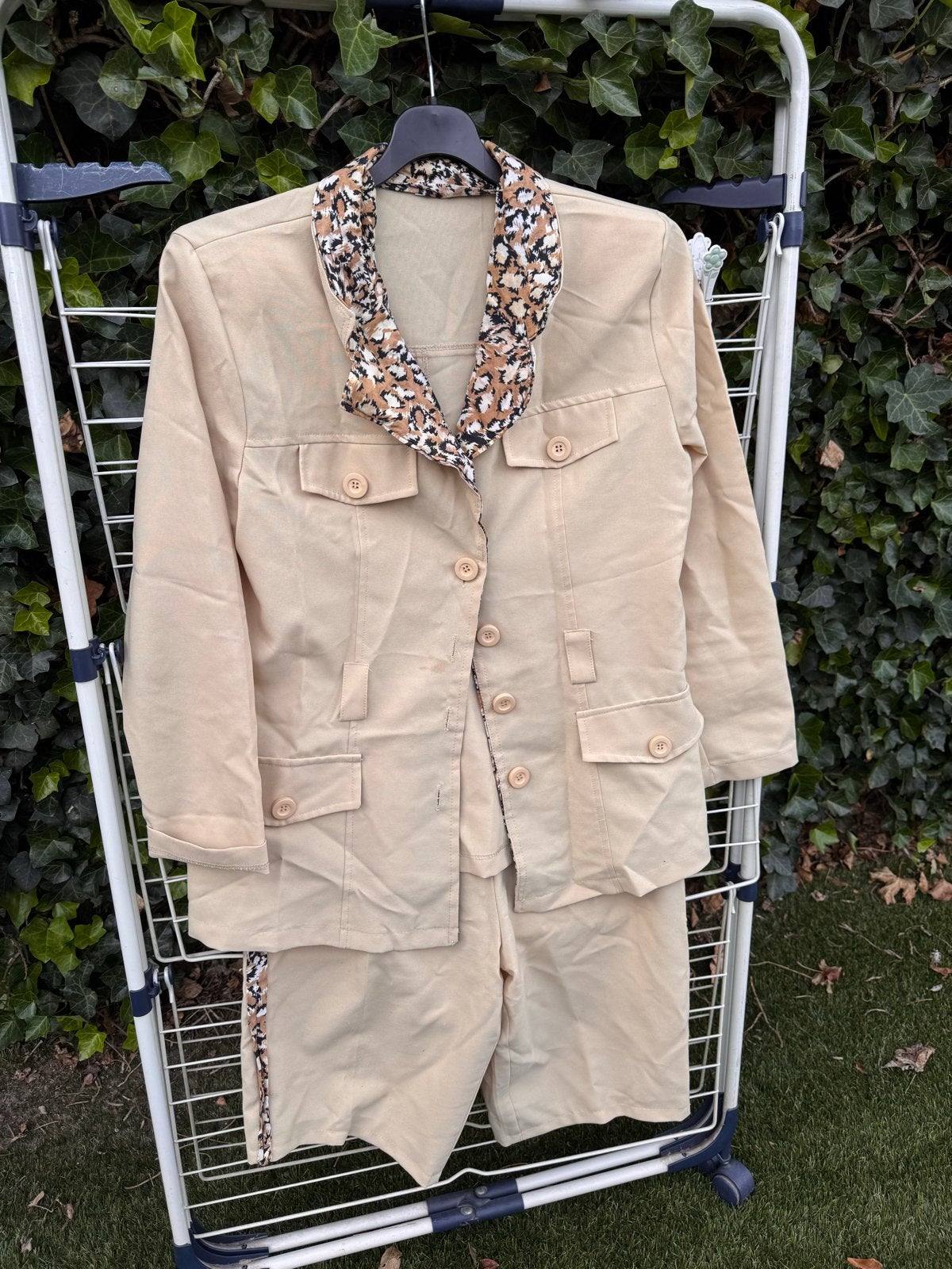 Safari pak met luipaardprint kraag en shorts, Ophalen of Verzenden, Gedragen, Carnaval