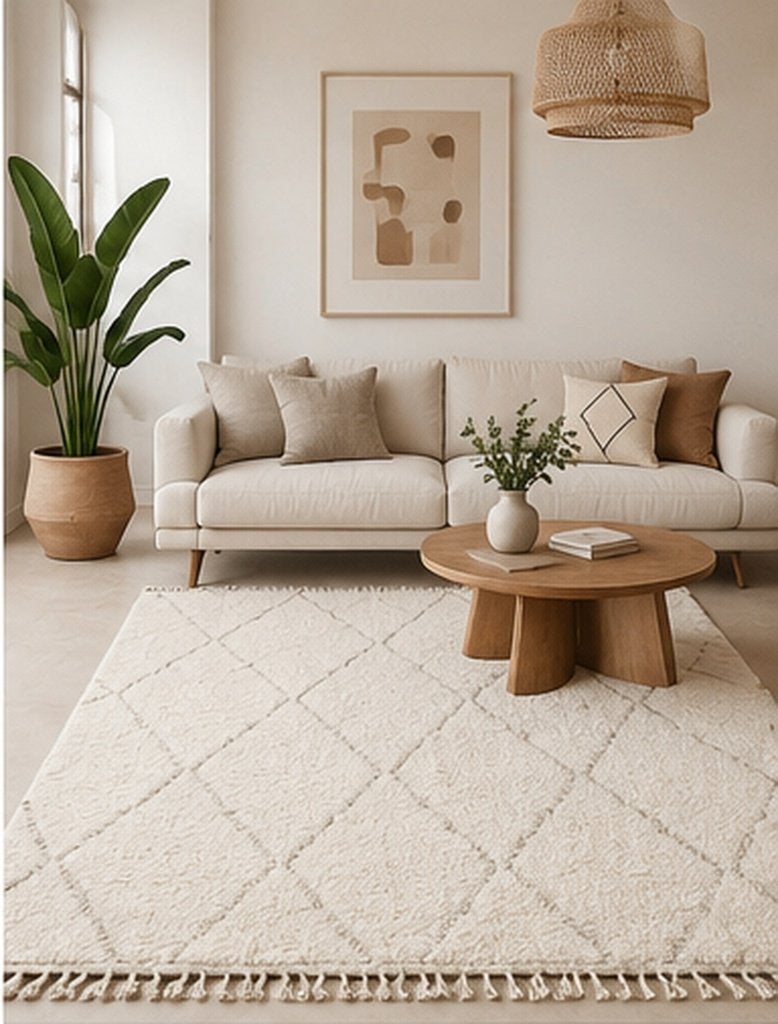Kleurrijk Marokkaans vloerkleed 150x250 | 100% wol, Crème, Info@maroccarpets.nl, 150 tot 200 cm, Ophalen of Verzenden