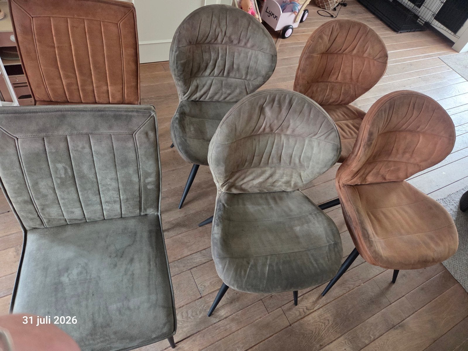 Set van 6 eetkamerstoelen, Ophalen, Gebruikt, Overige kleuren, Metaal