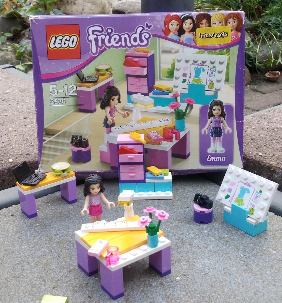 Legoset 3936: Emma's ontwerpstudio. Compleet, Lego, Friends, Ophalen of Verzenden, Zo goed als nieuw