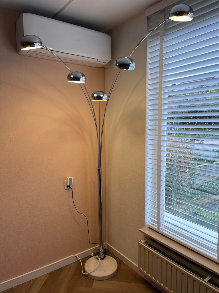 KARE Design 5 fingers booglamp | dimbaar | Marmeren voet, Ophalen, Zo goed als nieuw, Metaal, 150 tot 200 cm