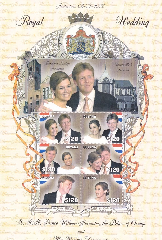 Willem Alexander - Maxima Huwelijk Guyana (37), Verzenden, Postfris, Koningshuis