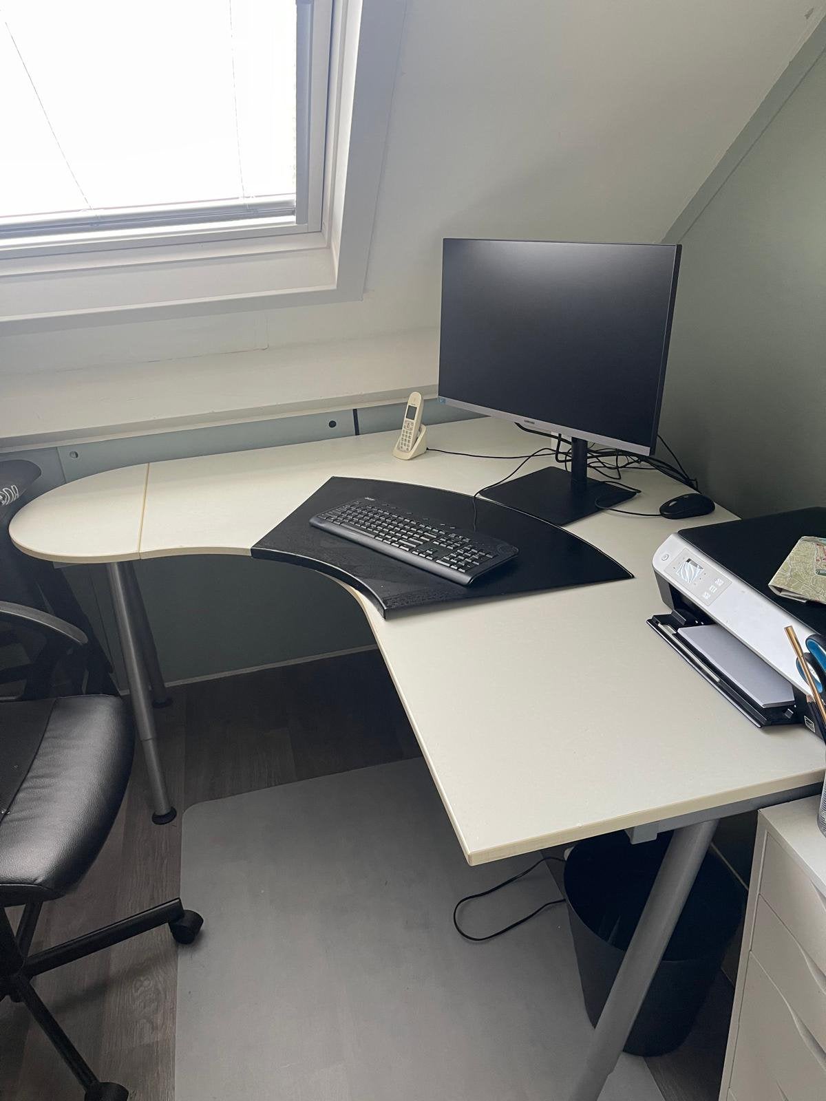 Wit hoekburo Ikea - Galant, Ophalen, Gebruikt, Hoekbureau, In hoogte verstelbaar