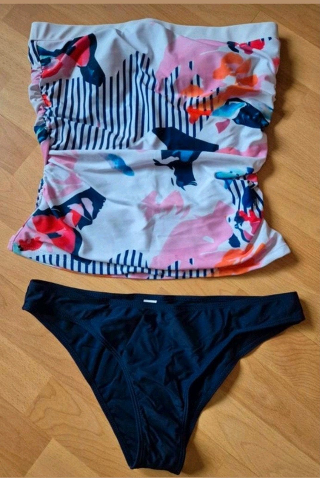 Nieuwe getailleerde strapless tankini maat L. Blauw, Kleding | Dames, Ophalen of Verzenden, Nieuw, Blauw, Bikini