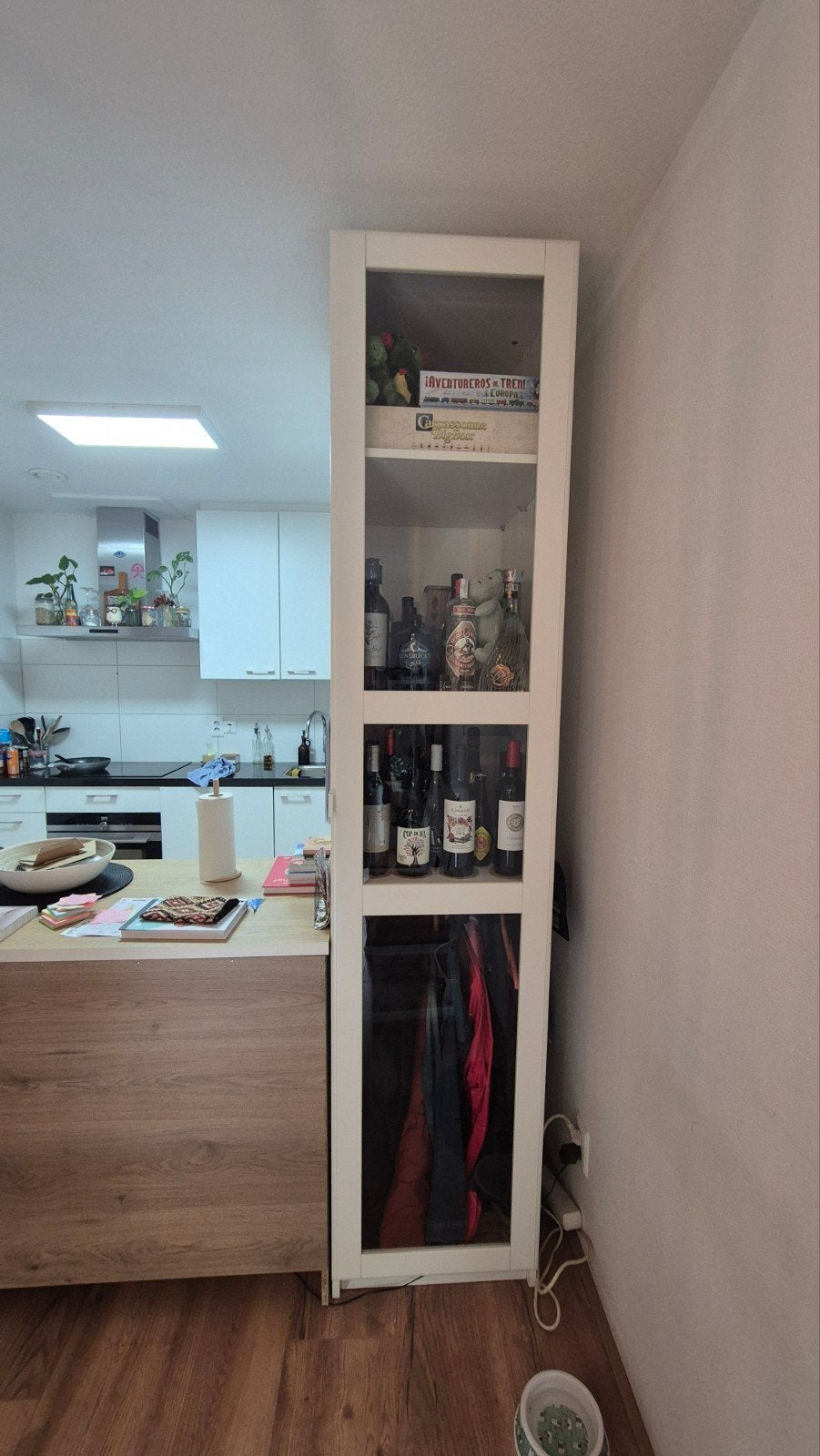Witte IKEA PAX kast met glazen deur (235x50x60 cm), Minder dan 50 cm, 200 cm of meer, Ophalen of Verzenden, Glas