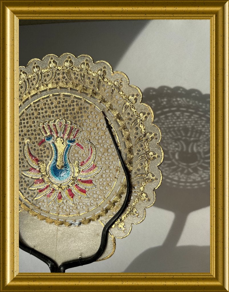 Oude oosterse waaier: Bali, Indonesie, Overige typen, Handgemaakt, Ophalen of Verzenden, 29 cm