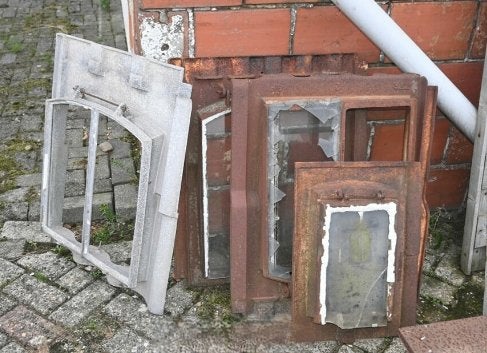 Oude stalen stalramen – ideaal voor decoratie of tuin, Ophalen, Gebruikt, Minder dan 80 cm, Minder dan 80 cm