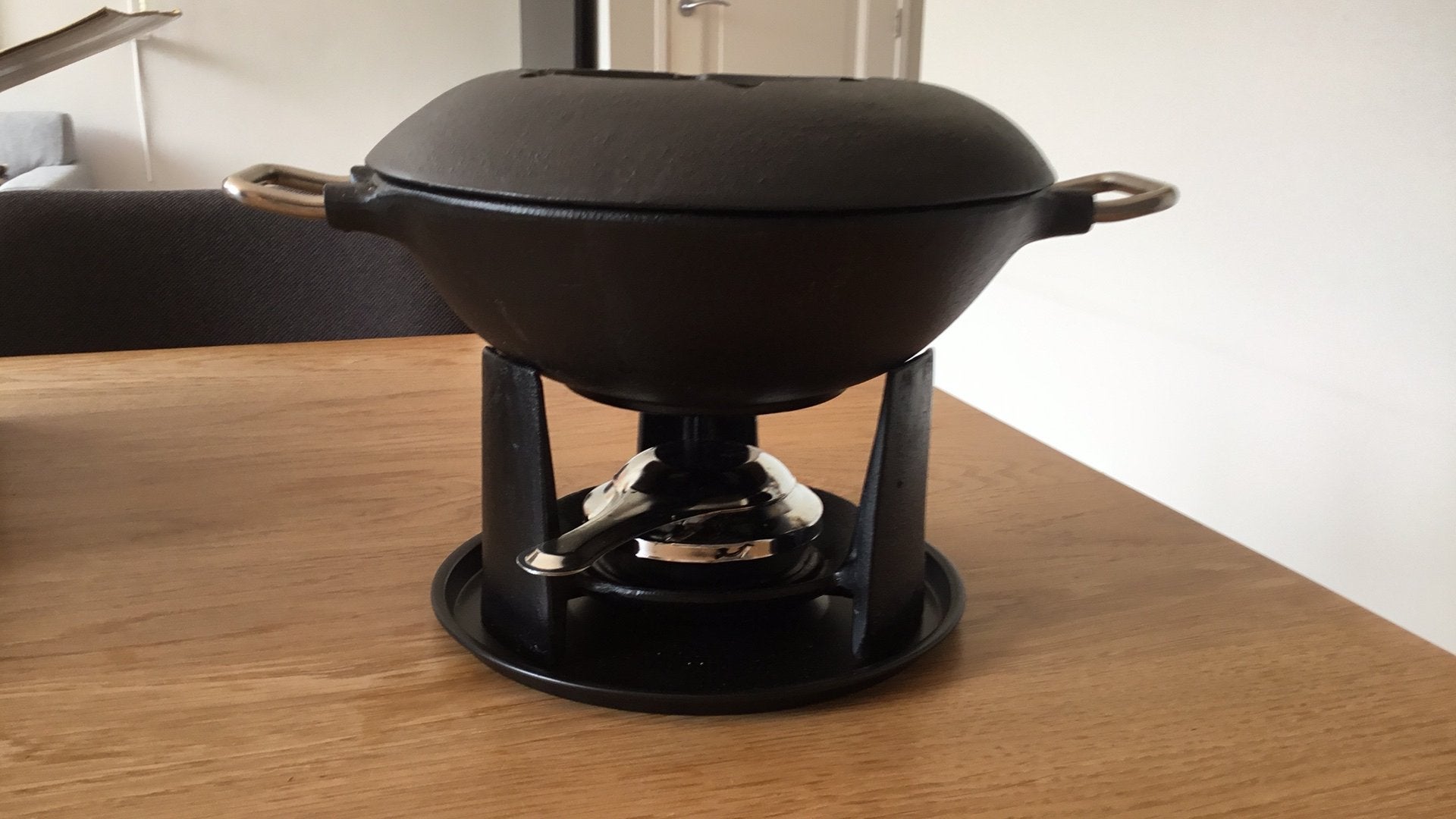 Fonduepan, Witgoed en Apparatuur, Fonduesets, Ophalen, Zo goed als nieuw, Brander, Fonduepan