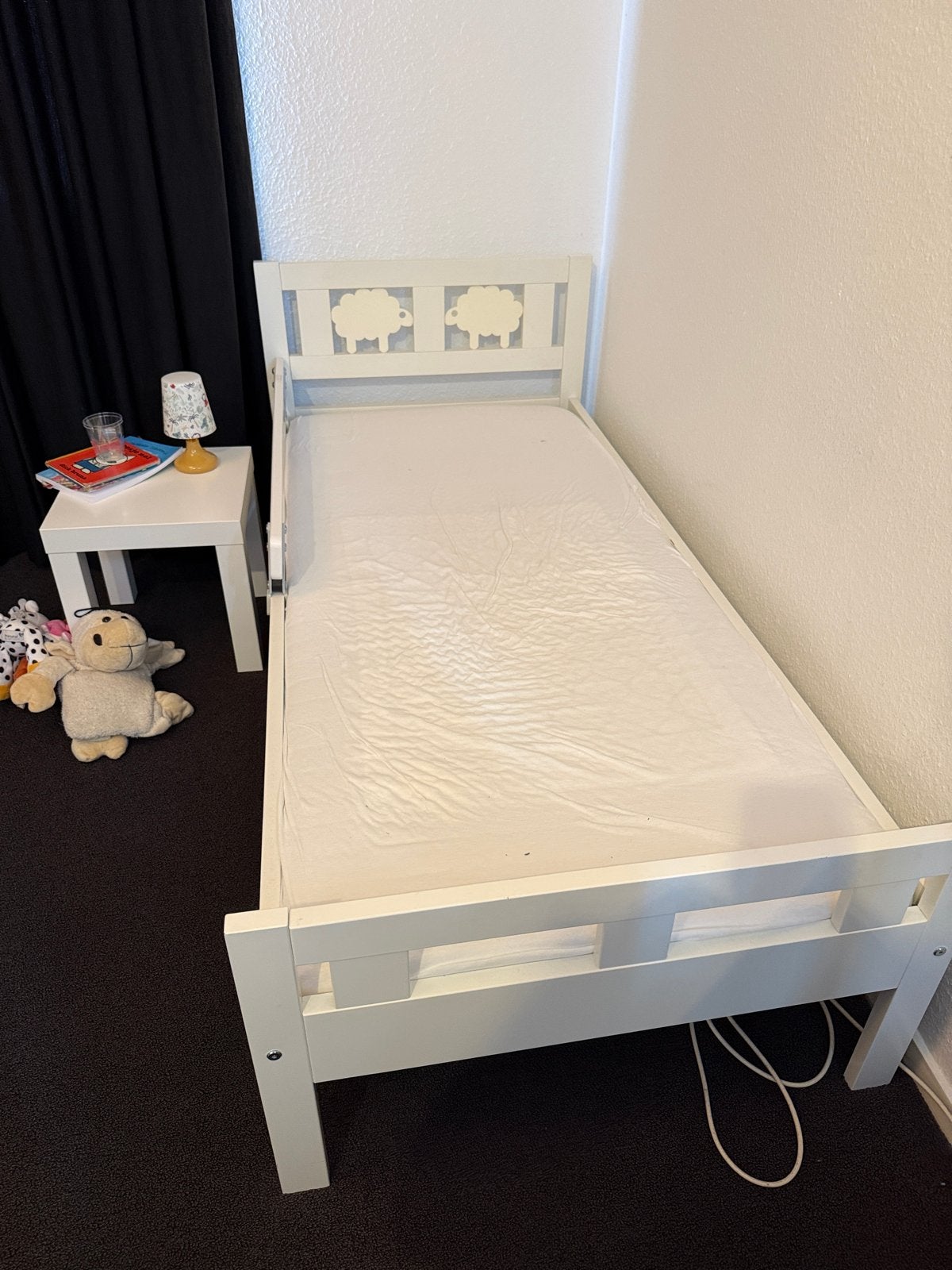 Zwolle - IKEA Kritter peuterbed met matras, kussen en dekbed, Gebruikt, 70 tot 85 cm, 140 tot 160 cm, Ophalen