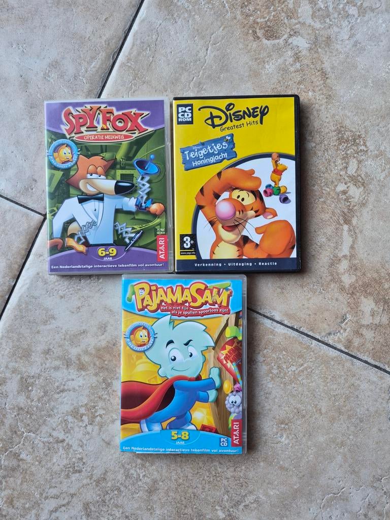 PC CD-ROM Spellen: Spy Fox, Teigetjes, Pyjama Sam (3-pack), Puzzel en Educatief, Gebruikt, 1 speler, Ophalen of Verzenden