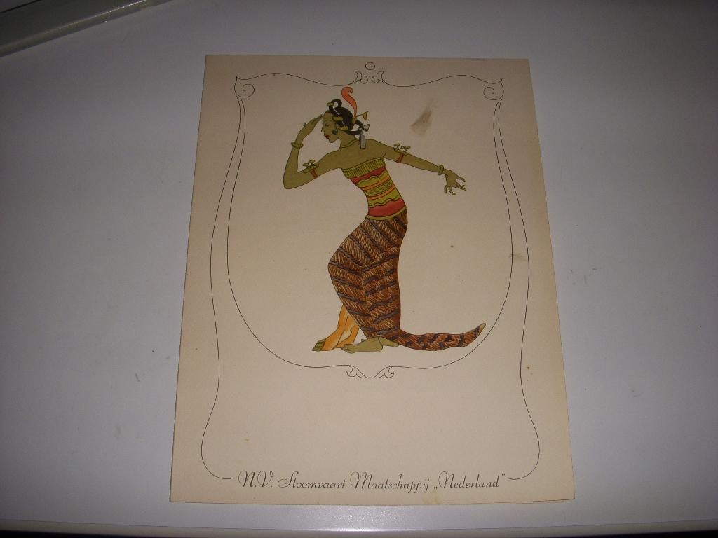 Menukaart M.S Oranje Stoomvaart Maatschappij Nederland 1949, Ophalen of Verzenden, Gebruikt, Motorboot, Gebruiksvoorwerp