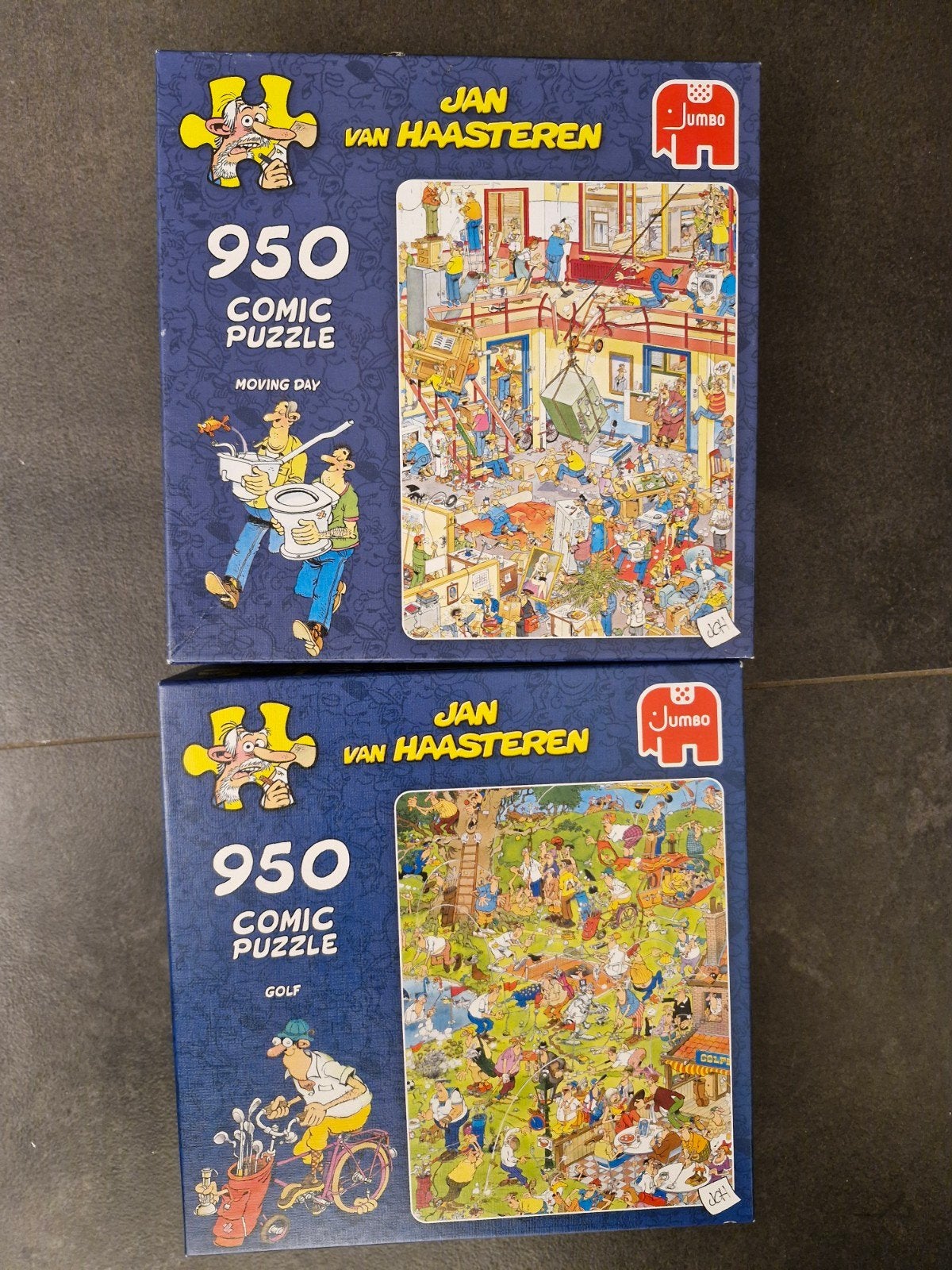 2 Jan van Haasteren puzzels - 950 stukjes per stuk, Hobby en Vrije tijd, Ophalen of Verzenden, 500 t/m 1500 stukjes, Gebruikt