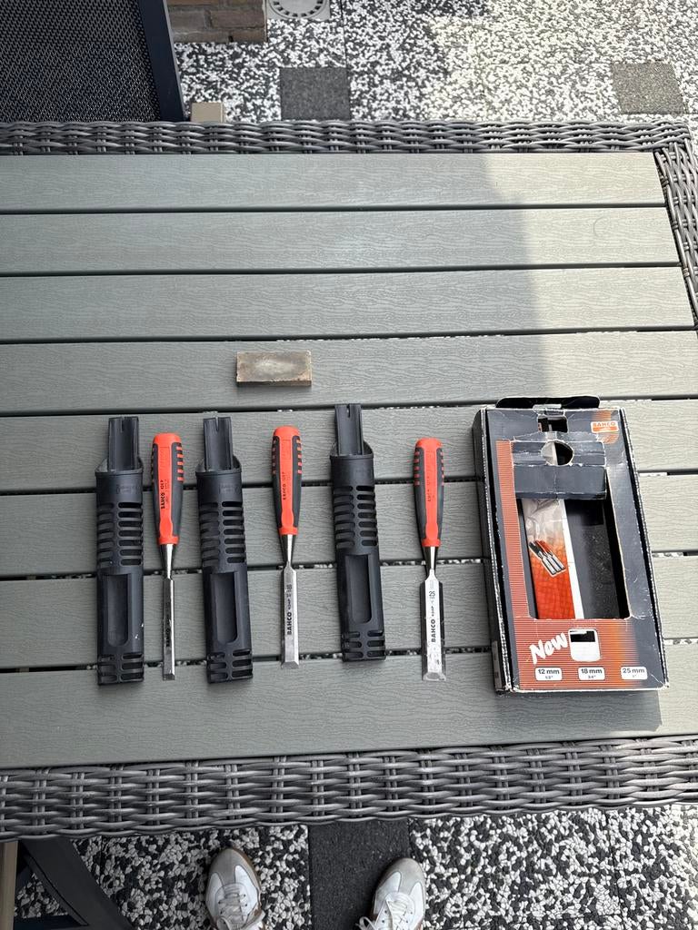 Bahco Beitelset 12, 18, 25 mm met Wetsteen, Ophalen, Gebruikt