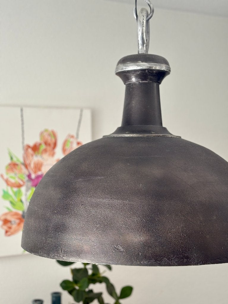 Robuuste Industriële Hanglamp – Gietijzer – Ø 68 cm, Ophalen, Zo goed als nieuw, Metaal, Stoer, industrieel, doorleefd en robuust