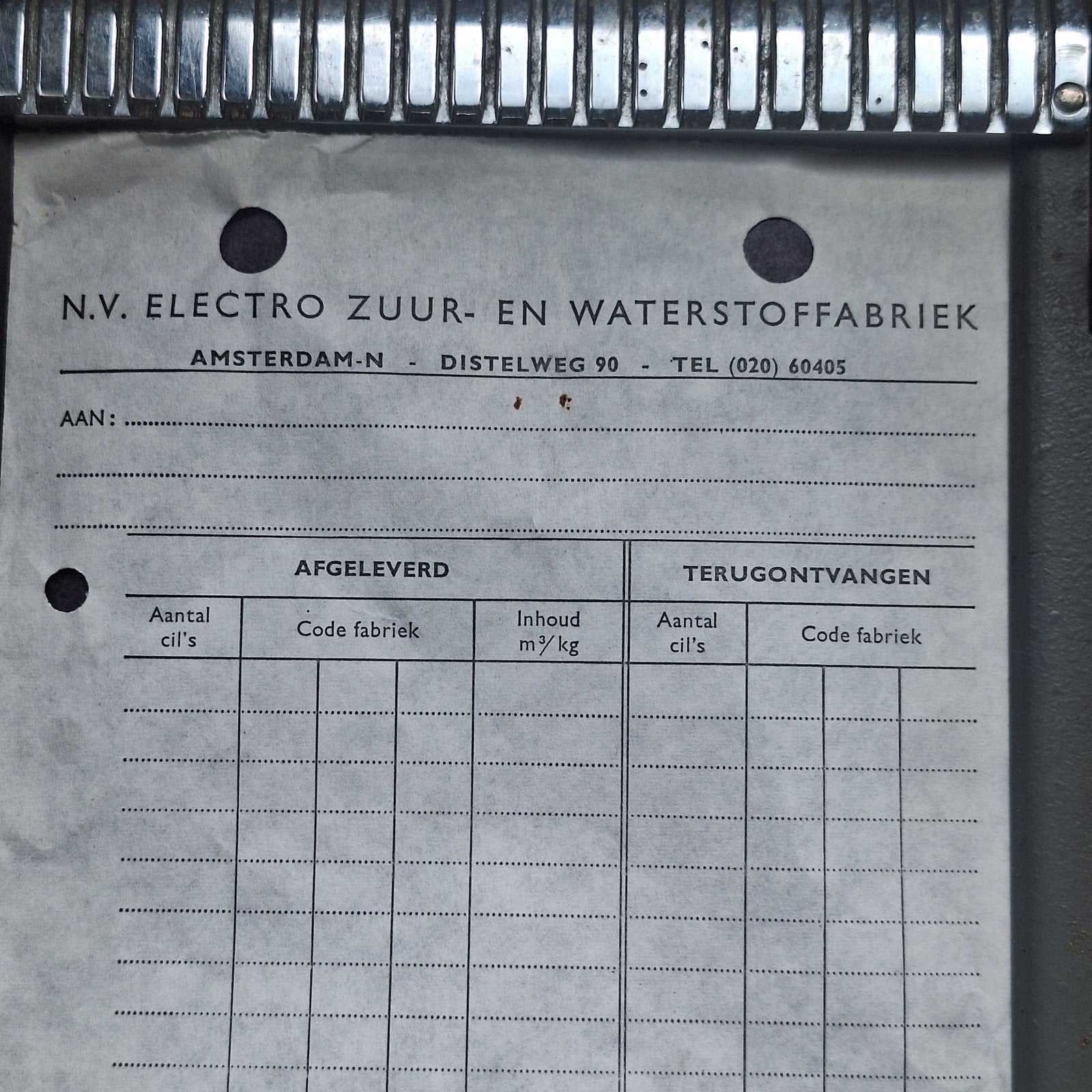 NV Electro zuur-en waterstoffabriek Amsterdam Peragon copier, Ophalen of Verzenden