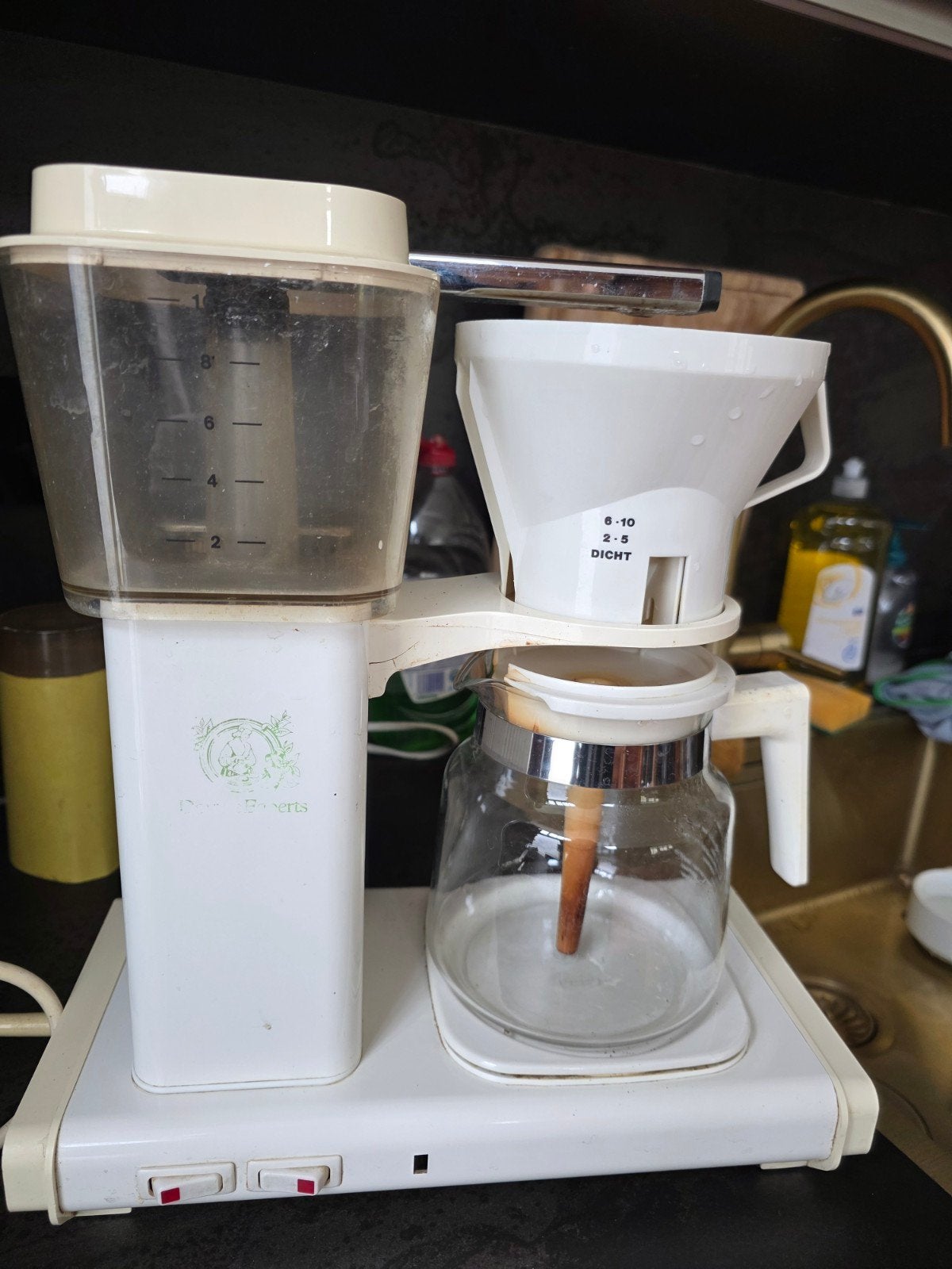 Vintage D.E Filter Koffiezetapparaat, Witgoed en Apparatuur, Koffiezetapparaten, Gebruikt, Koffiemachine, Gemalen koffie, Ophalen of Verzenden