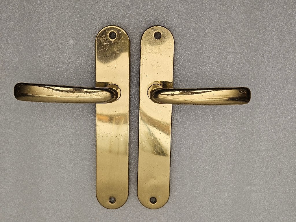 Setje vintage Geelkoperen Deurbeslag set nr.13, Ophalen of Verzenden
