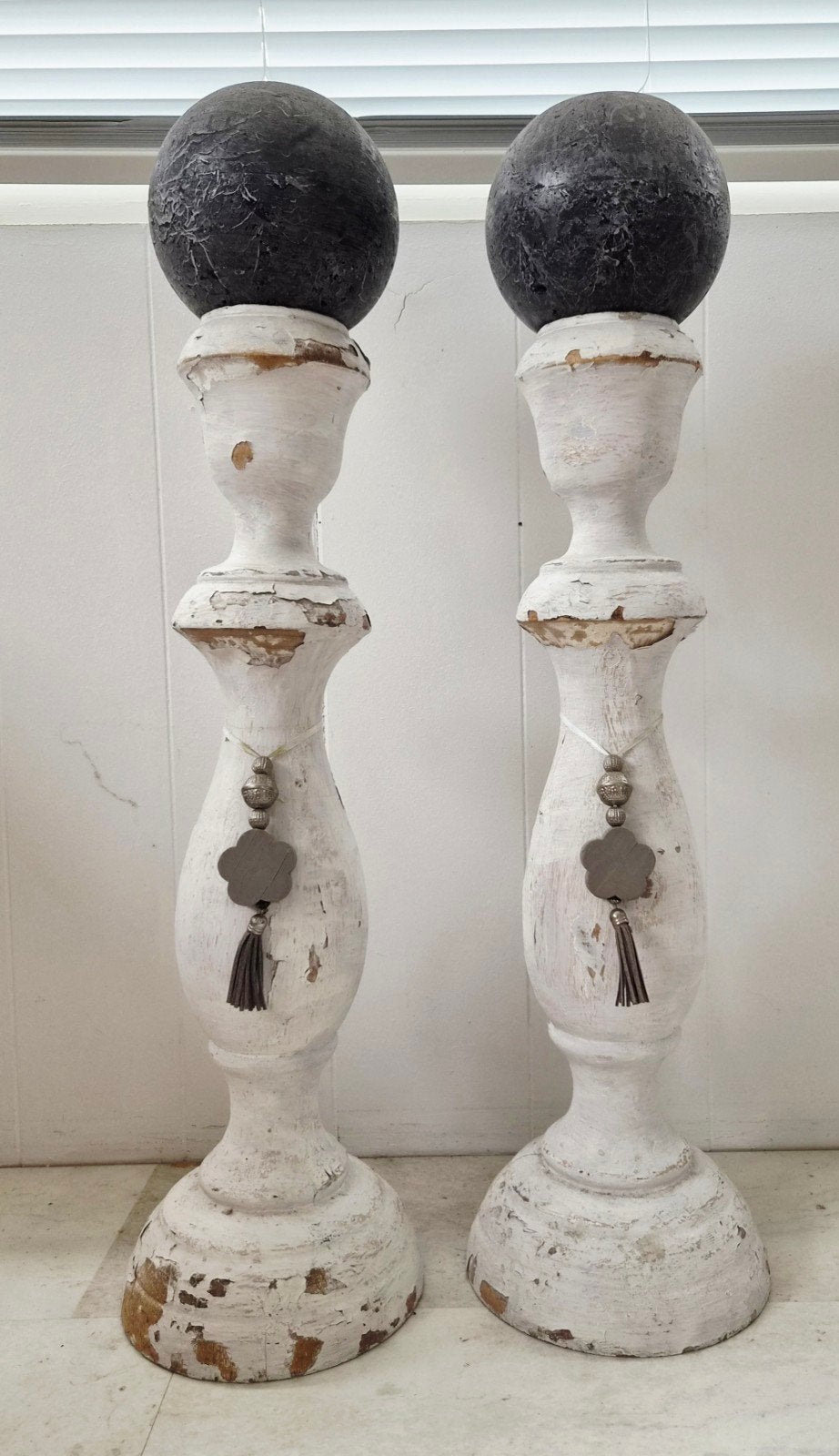 Landelijke kandelaars, Huis en Inrichting, Woonaccessoires | Kandelaars en Kaarsen, Ophalen, Zo goed als nieuw, Crème, 59 cm