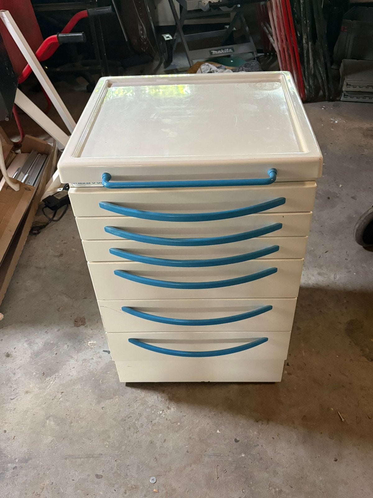Verrijdbare tandarts / medische instrumentenkast met 6 laden, Ophalen, 50 tot 100 cm, Zo goed als nieuw, 3 of 4 laden