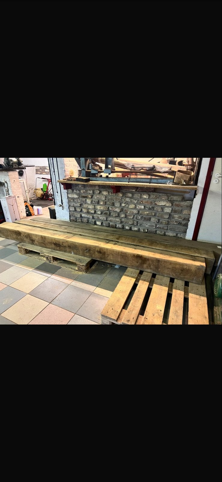 20x20 295cm Eiken Balken, Doe-het-zelf en Verbouw, Hout en Planken, Ophalen, Gebruikt, Eiken, 250 tot 300 cm