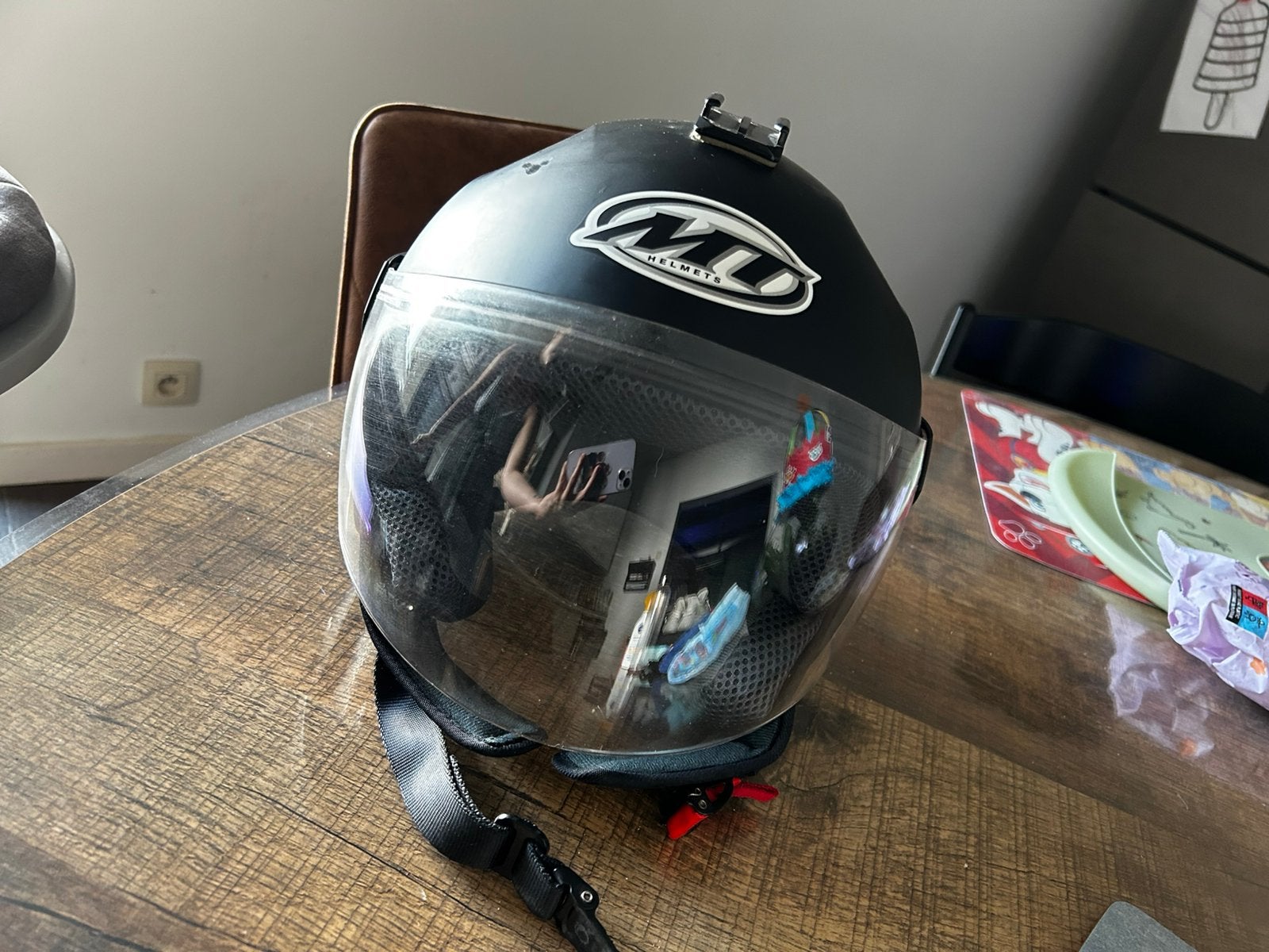 MT helm zwart - inclusief GoPro- bevestiging, Ophalen, Gebruikt, Medium