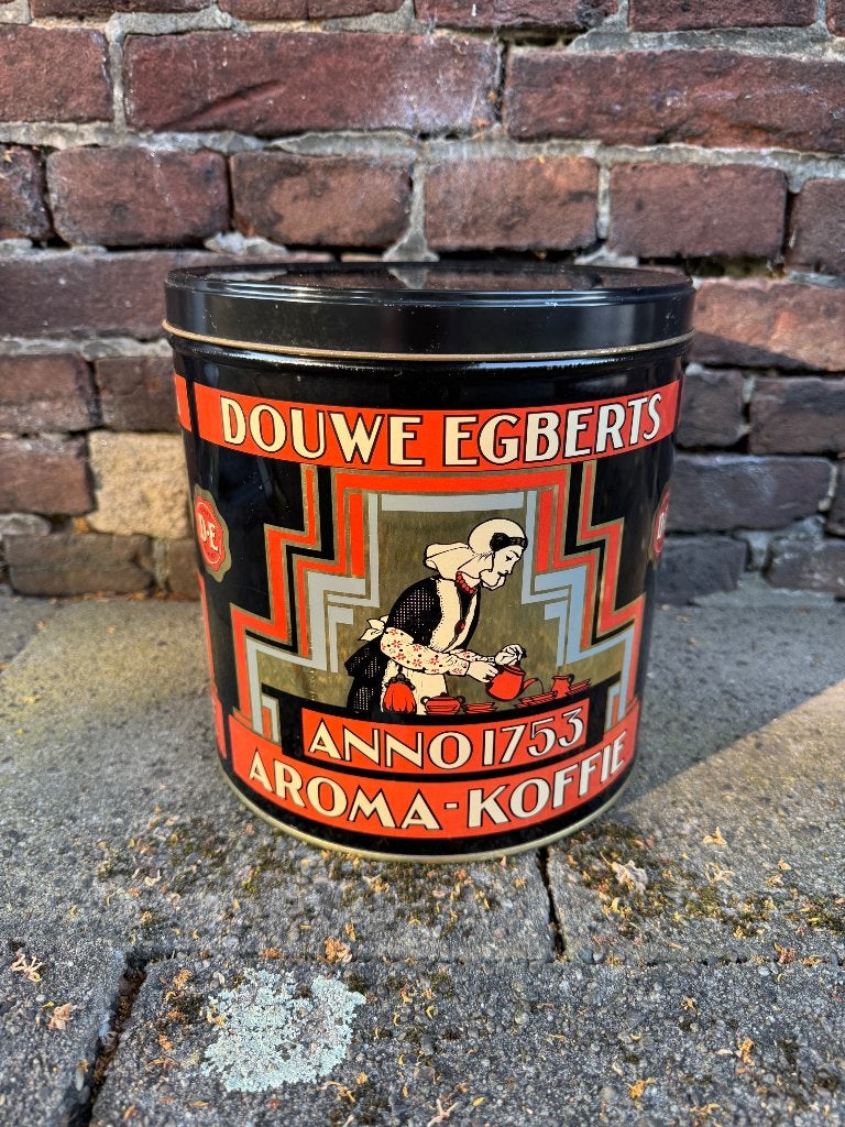 Vintage koffie blik Douwe Egberts groot formaat, Verzamelen, Blikken, Ophalen of Verzenden, Zo goed als nieuw, Koffie, Douwe Egberts