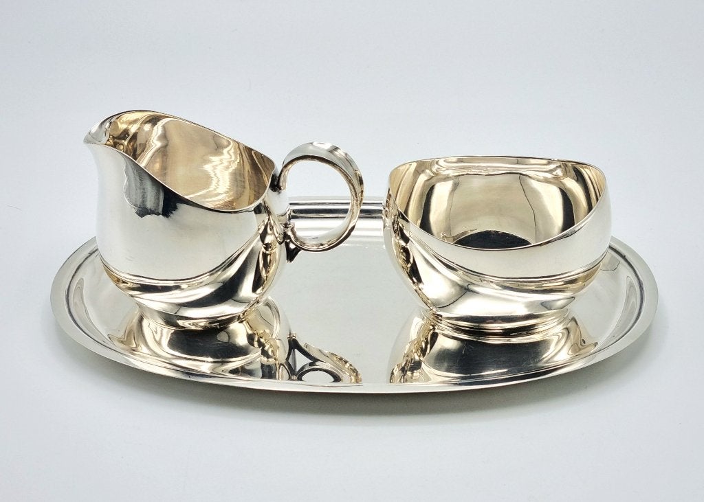 2. Sterling zilver roomstel - Engeland, midden 20e eeuw, Antiek en Kunst, Ophalen