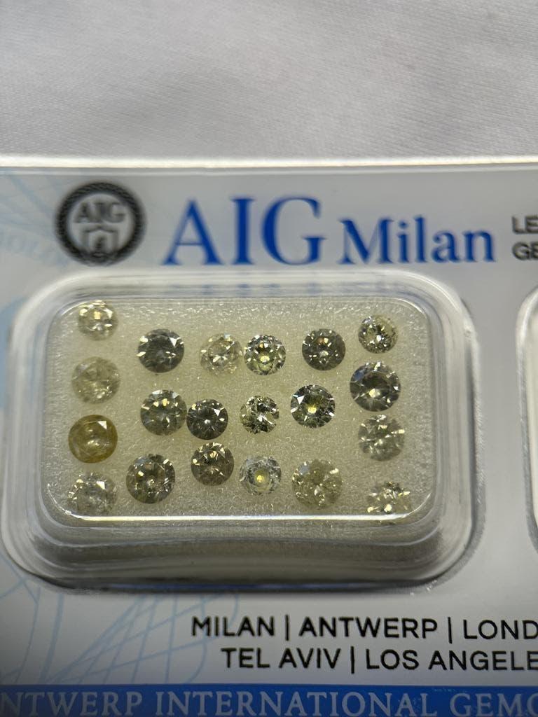 20 ronde brillianten 2.27 ct aig certif. (1358), Ophalen of Verzenden, Zo goed als nieuw