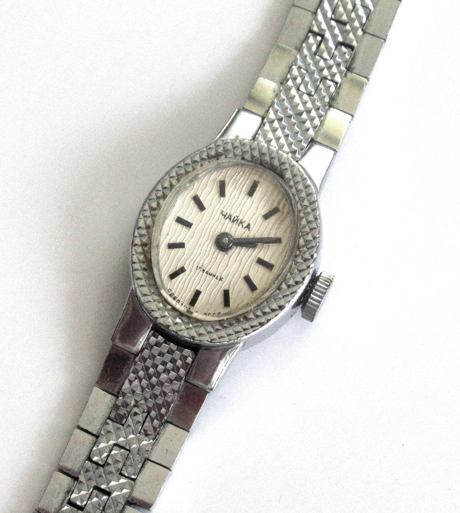 Vintage Chaika mechanisch dames horloge USSR 70’s., Ophalen of Verzenden, Gebruikt, Staal, Overige merken