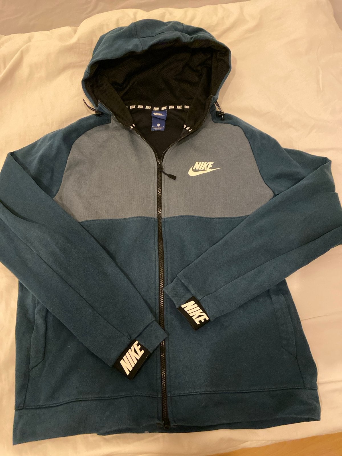Nike Hoodie Heren - Maat L - Blauw/Grijs, Ophalen of Verzenden, Zo goed als nieuw, Maat 52/54 (L), Blauw