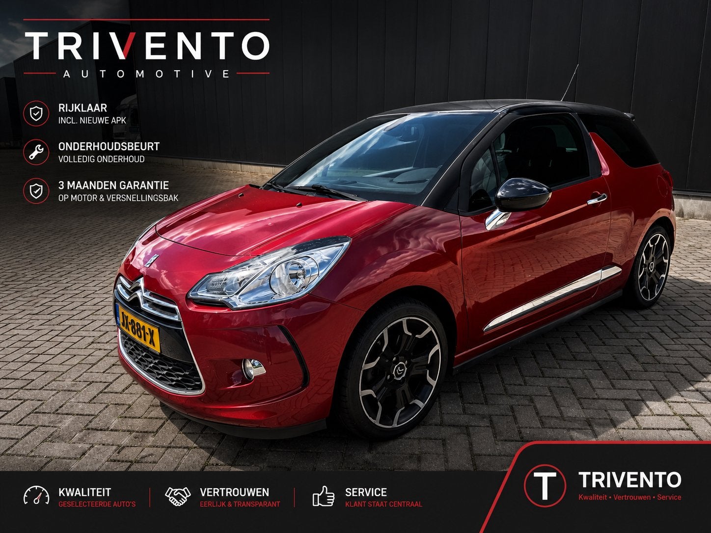 Citroën DS3 1.6 THP SPORT/ LEER / NAVI / TREKHAAK, Auto's, Citroën, Euro 5, 15 km/l, 1250 kg, Met garantie (alle)