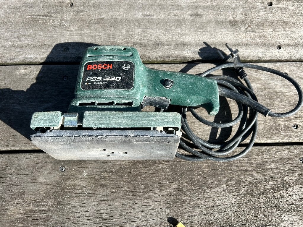 Bosch PSS 220 Vlakschuurmachine, Ophalen of Verzenden, Gebruikt, Minder dan 600 watt, Vlakschuurmachine