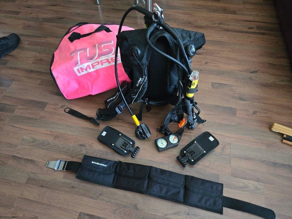 Complete duik set incl. gewichten en opbergtas, Ophalen, Gebruikt, Duikfles