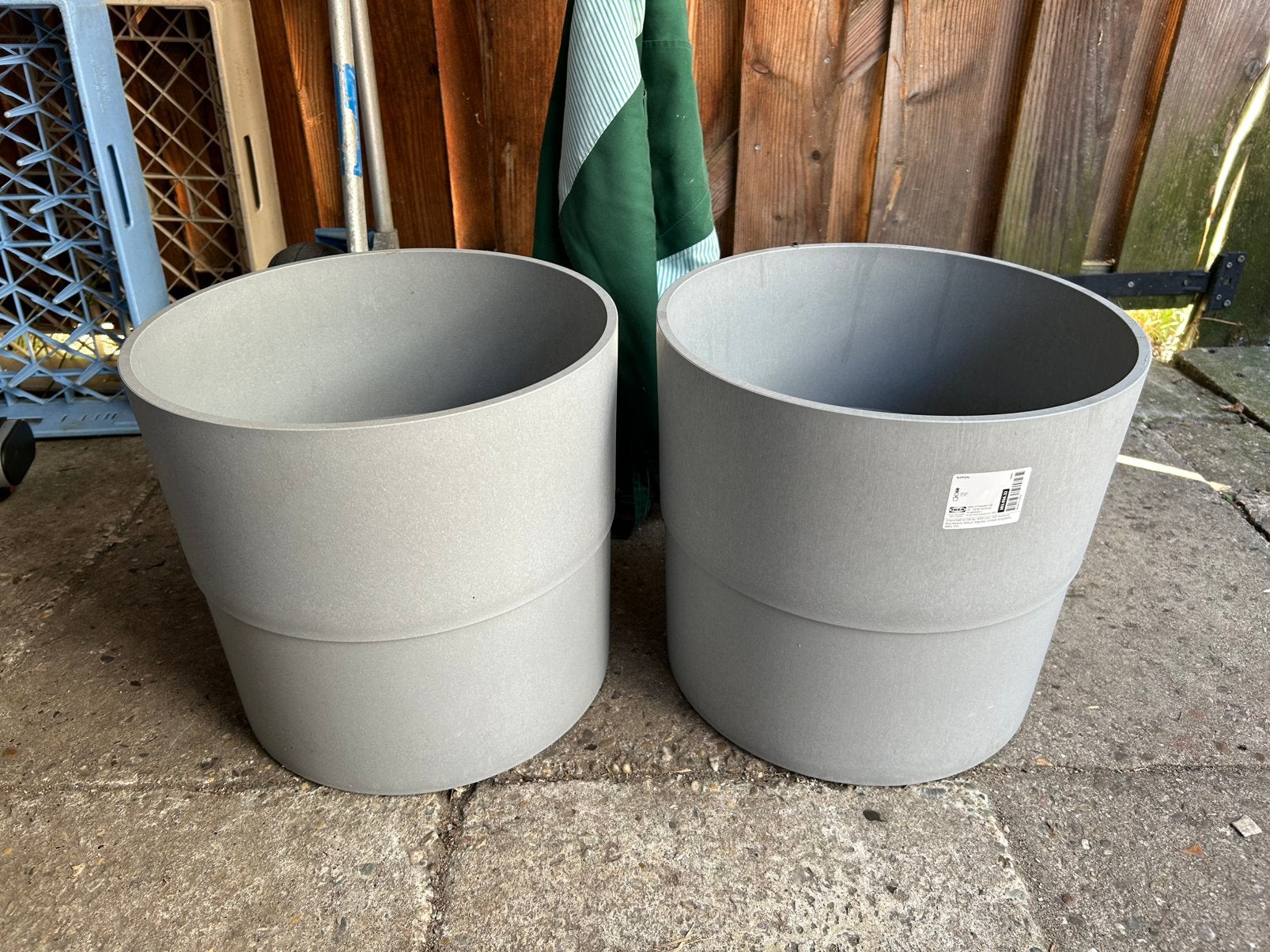 Set van 2 Nypon bloembakken plantenbakken ikea, Ophalen, Kunststof, Minder dan 30 cm, Rond