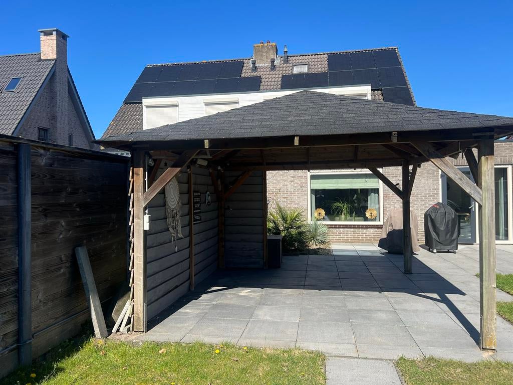 Houten overkapping/pergola 3x3 meter, Ophalen, Gebruikt, Tuinpaviljoen