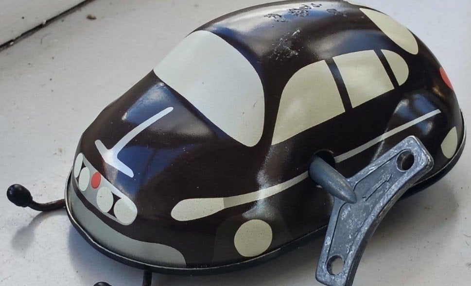 Vintage Opwindbaar Blikken Speelgoed Auto, Ophalen, Gebruikt, Afstandsbediening