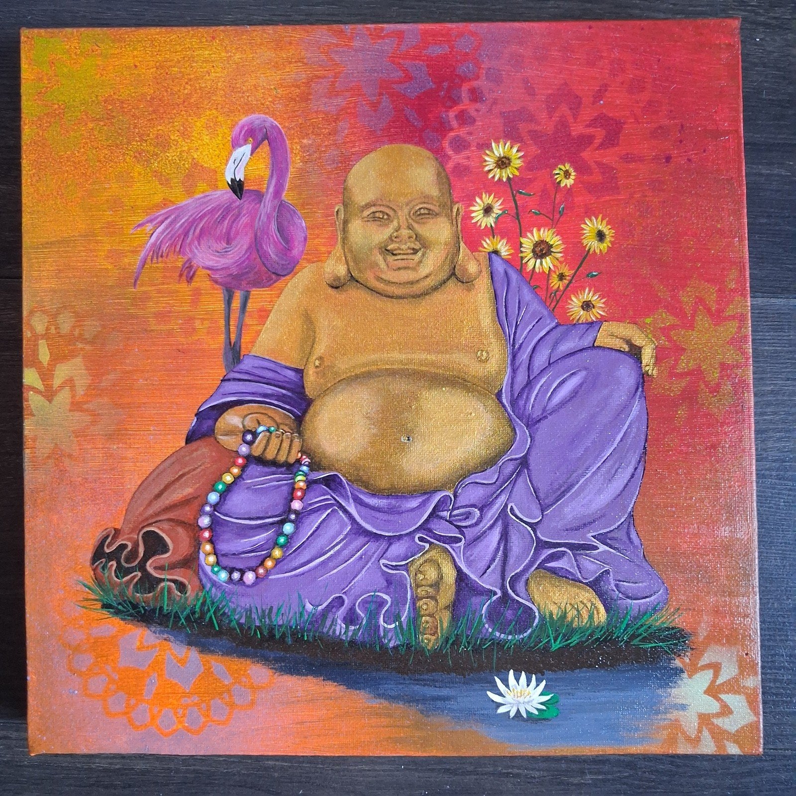 schilderij Buddha, Ophalen of Verzenden