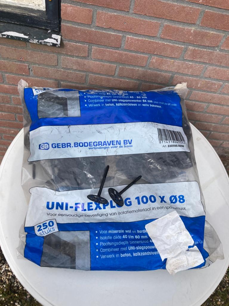 GB Uniflex plug 100x8 halve zak dus 125 stuks Nieuw, Ophalen of Verzenden, Nieuw
