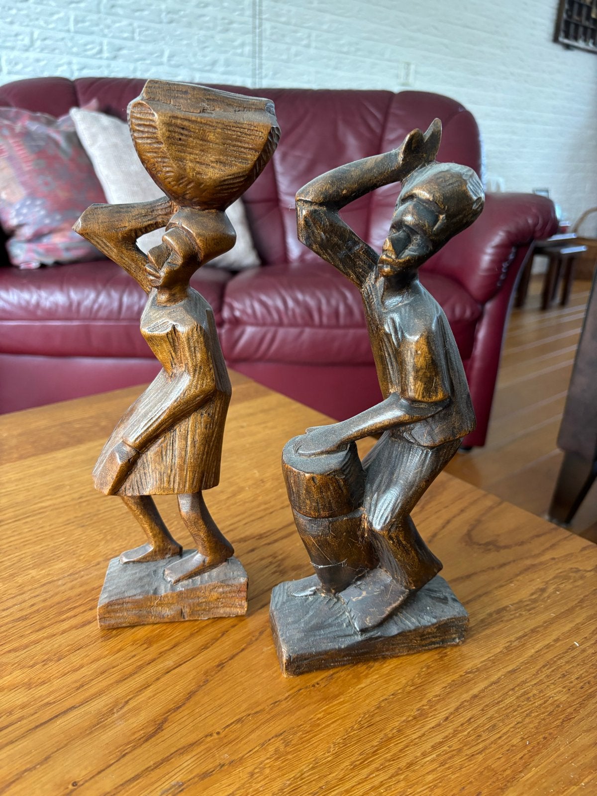 Houten Afrikaanse poppen - 30 cm, Hout, Bruin, Afrika, Handgemaakt