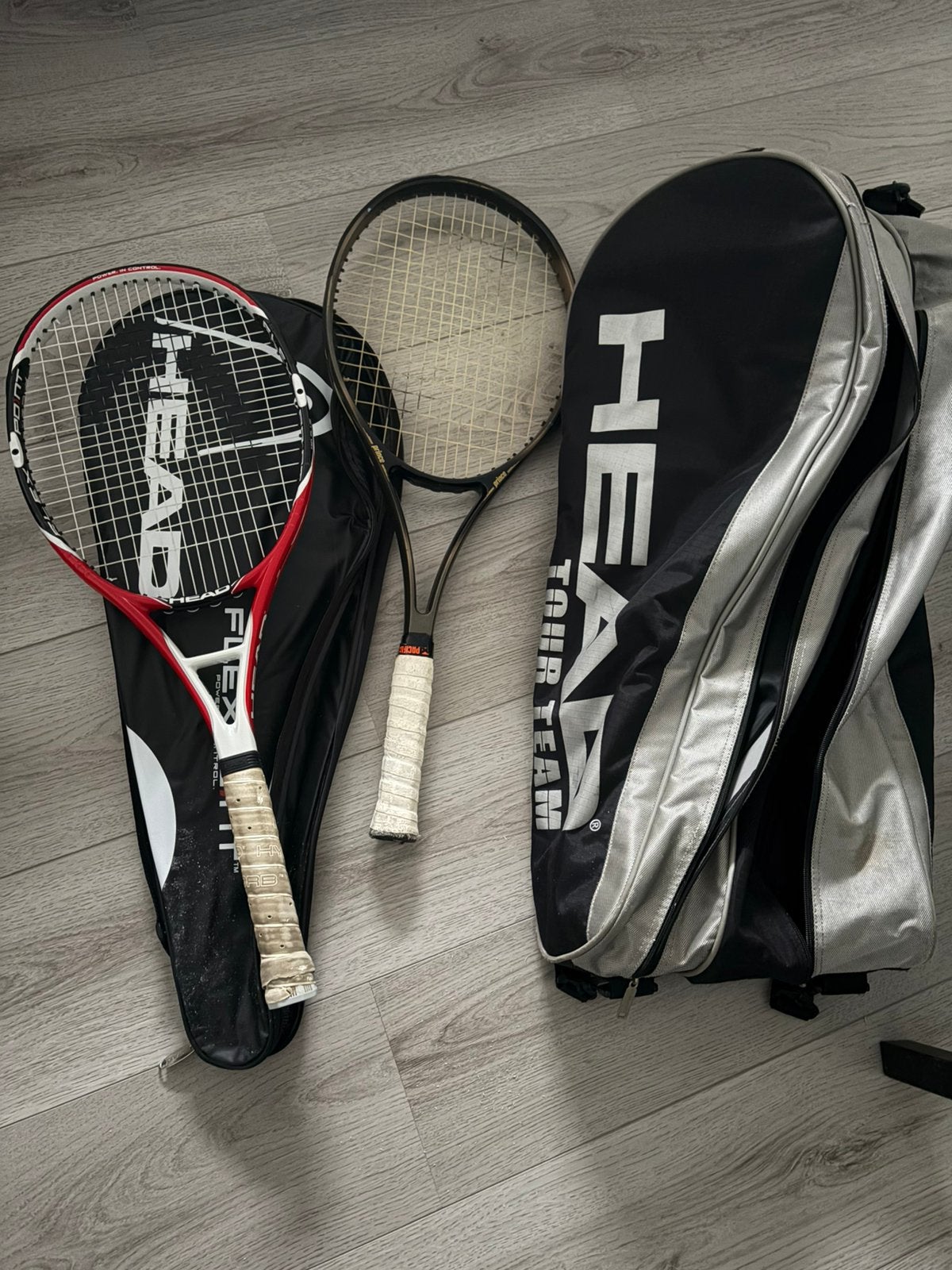 2x tennisrackets incl thermobag, Sport en Fitness, Ophalen of Verzenden, Gebruikt, Racket, Head