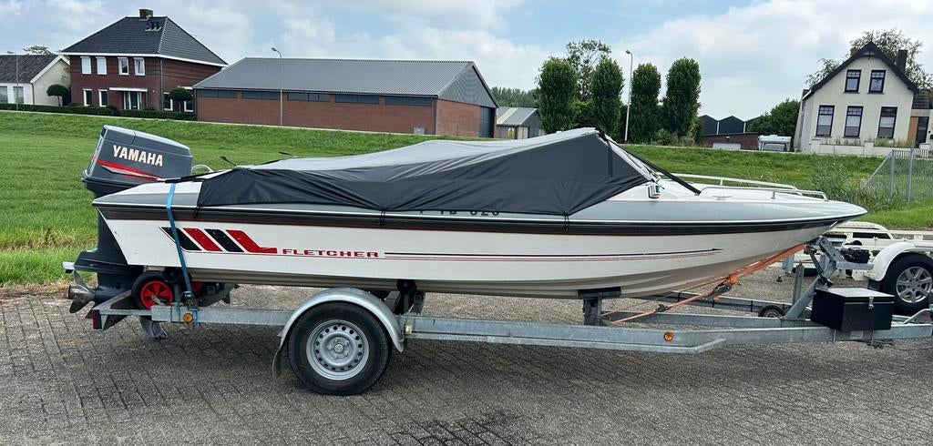 Fletcher arrowbeau 170 met 90 pk Yamaha en Vlemmix trailer., Watersport en Boten, Ophalen, Gebruikt, 70 tot 120 pk, 3 tot 6 meter