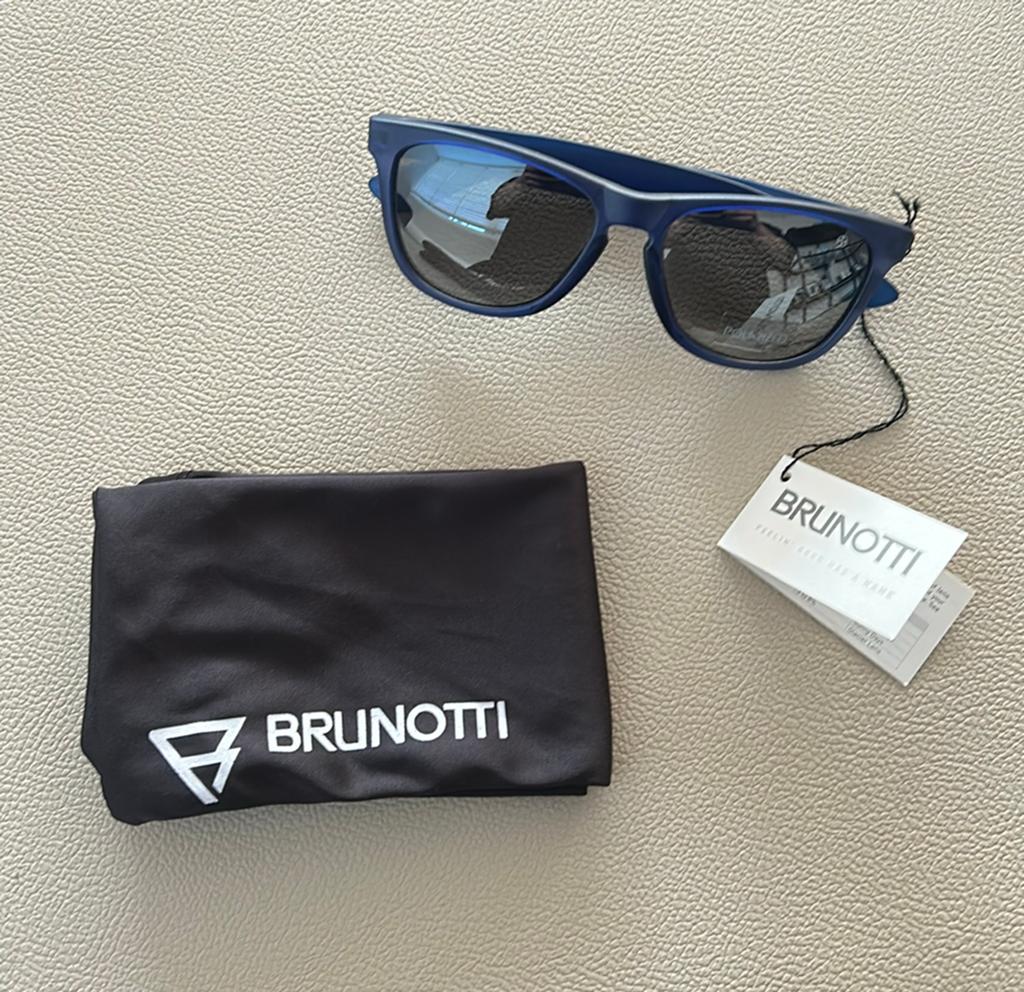 Brunotti blauwe heren zonnebril, Overige merken, Zonnebril, Blauw, Nieuw