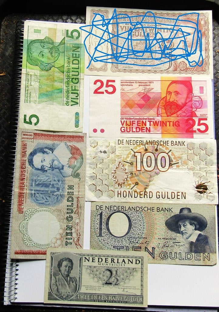 **   Nederlandse gulden-bankbiljetten - 6 Exemplarern **, Postzegels en Munten, Verzenden, 100 gulden, Setje