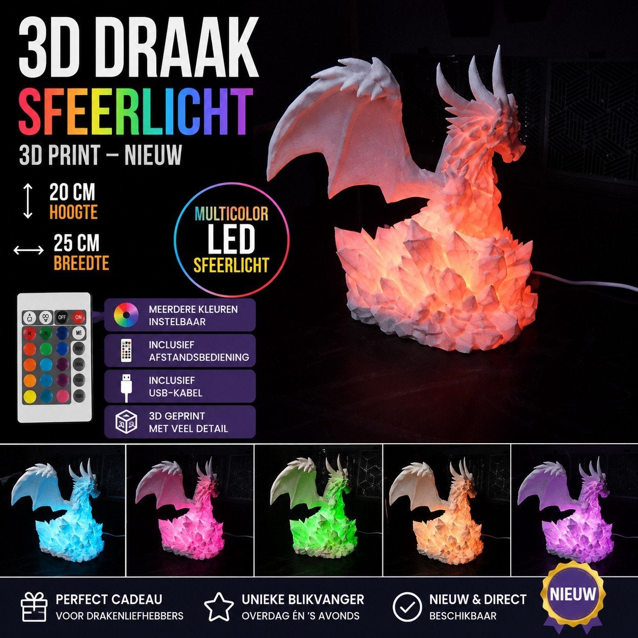 fire and ice dragon light, Ophalen of Verzenden