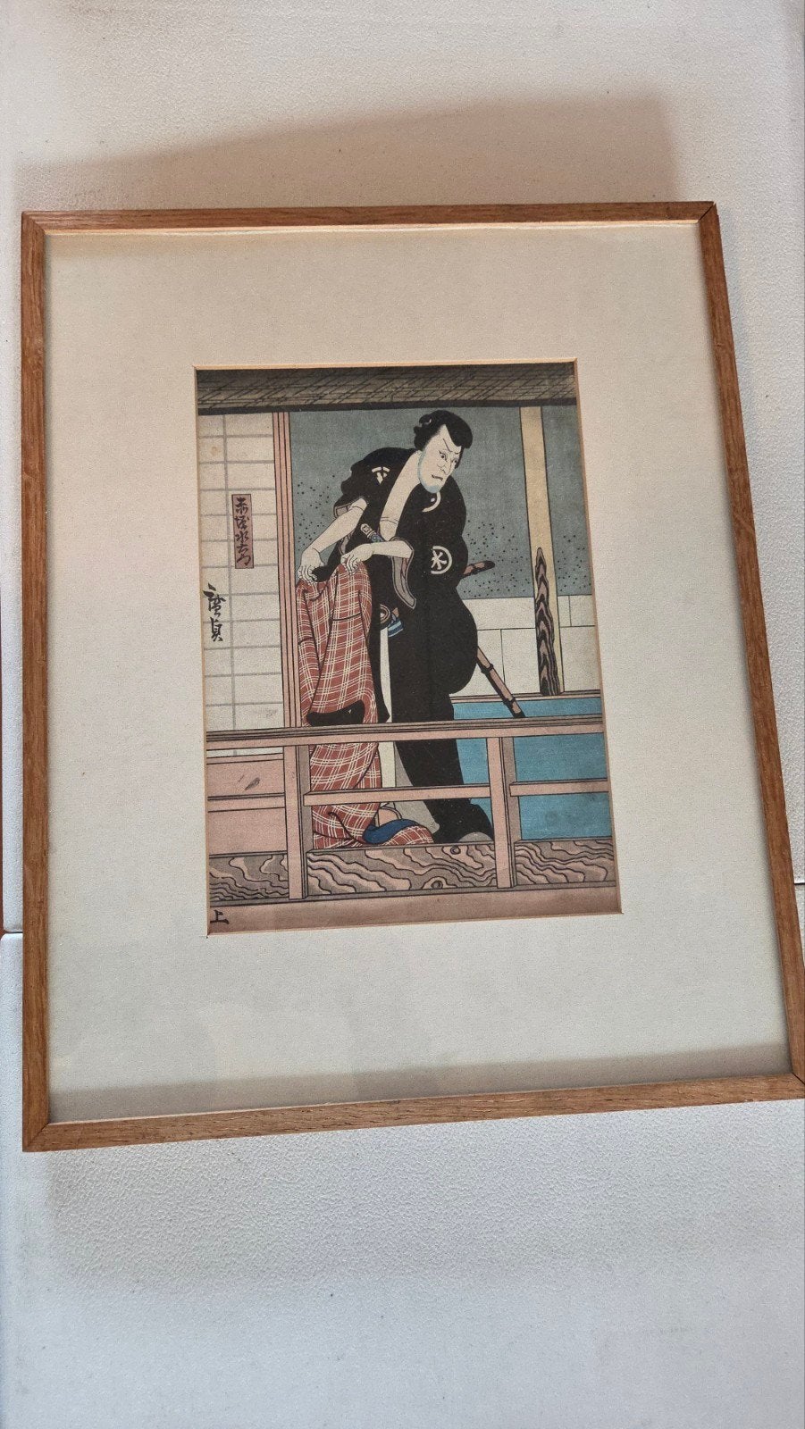 Japanse Houtsnede Ukiyo-e - Samurai in Kimono, Schilderij, Verzenden, Papier/karton, Japan