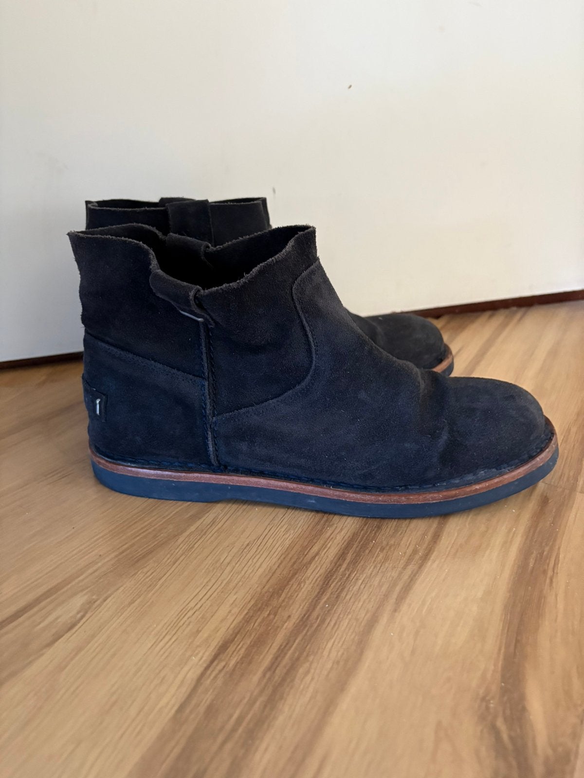 Shabbies Suede laarsjes dames 39, Blauw, Lage of Enkellaarzen, Ophalen of Verzenden, Gedragen
