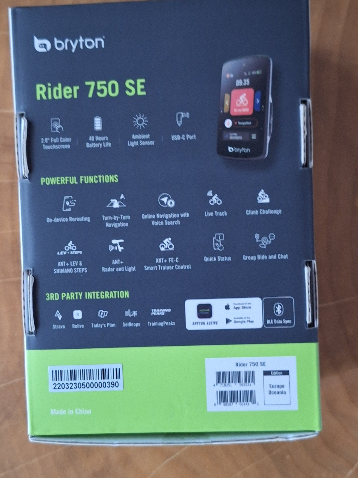 Bryton Rider 750 SE GPS Fietscomputer, Fietsen en Brommers, Ophalen of Verzenden, GPS, Zo goed als nieuw