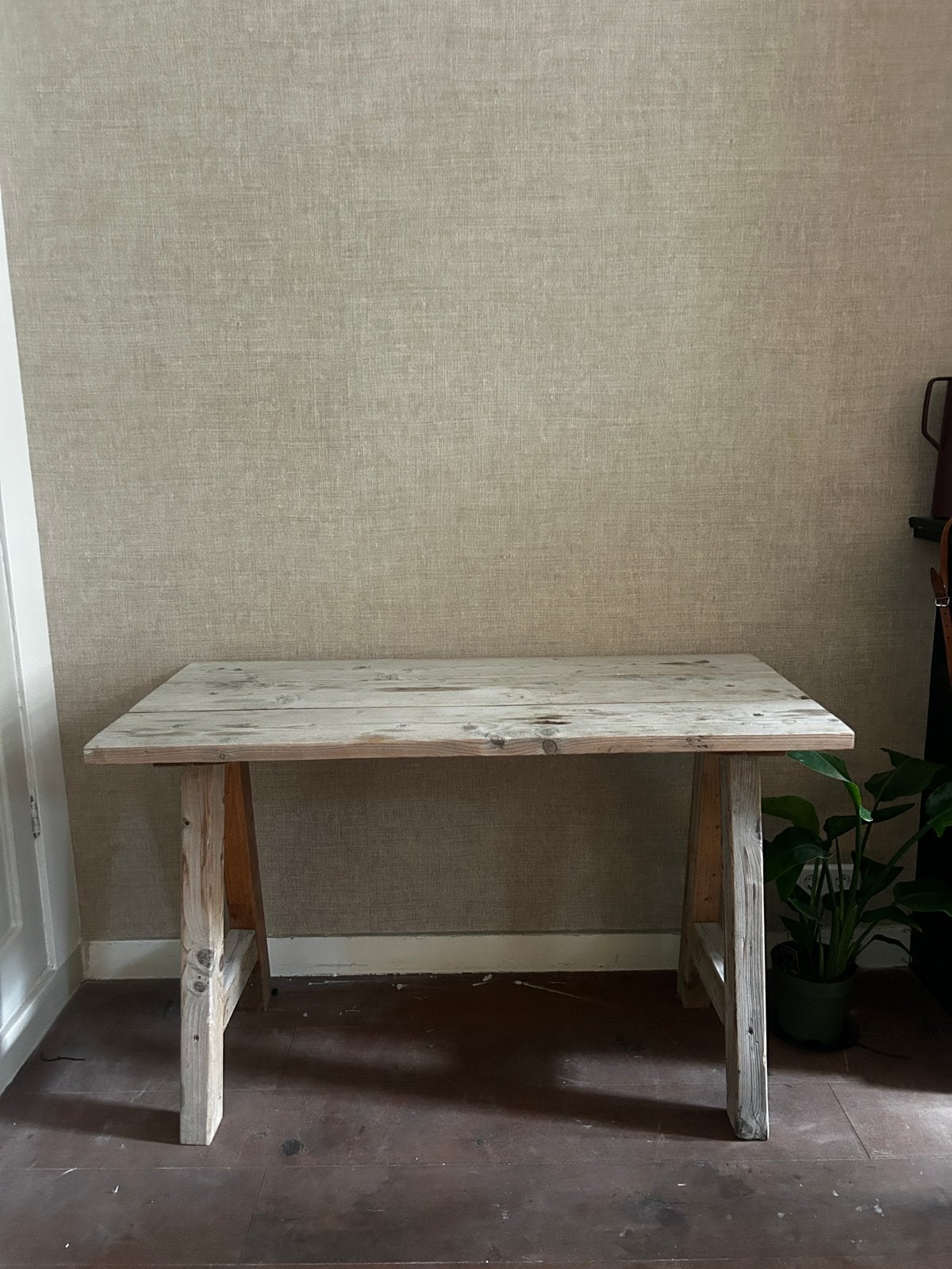 Bureau/tafel van steigerhout, Ophalen of Verzenden, Gebruikt, Rechthoekig, 50 tot 100 cm