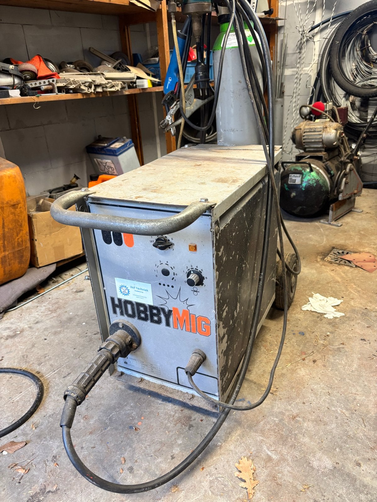 Hobbymig Mag Lasapparaat 220 volt - Compleet met gasfles, Ophalen, Gebruikt, Minder dan 150 ampère, Co2