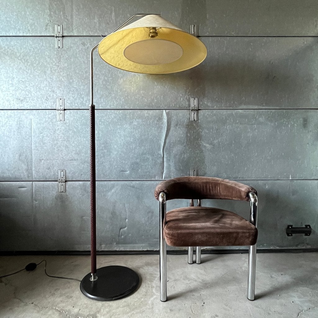 Italiaans design vloerlamp Natuzzi leer 50's stijl, Ophalen, Gebruikt, Overige materialen, Natuzzi
